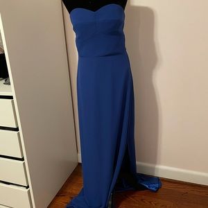 CEREMONY by Joanna August strapless blue dress